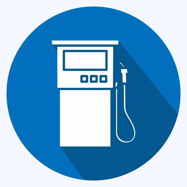 Icon Petrol Pump Suitable Education Symbol Long Shadow Style Simple — 스톡 벡터