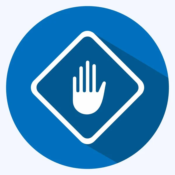 Icon Hand Sign Suitable Education Symbol Long Shadow Style Simple — Archivo Imágenes Vectoriales