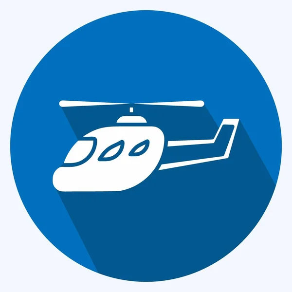 Icon Helicopter Suitable Education Symbol Long Shadow Style Simple Design — Image vectorielle