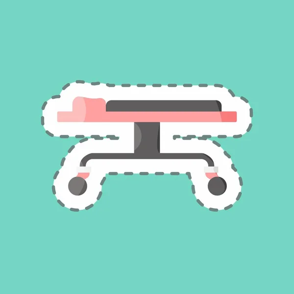Sticker Line Cut Stretcher Suitable Education Symbol Simple Design Editable — Vector de stock