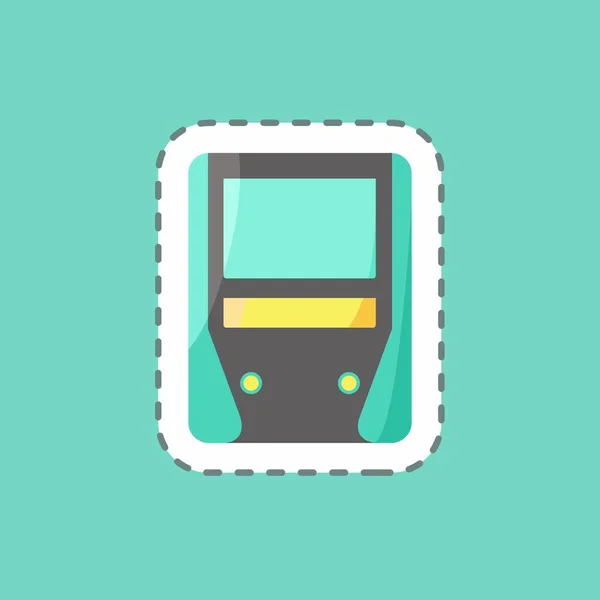 Sticker Line Cut Railway Suitable Education Symbol Simple Design Editable — Image vectorielle