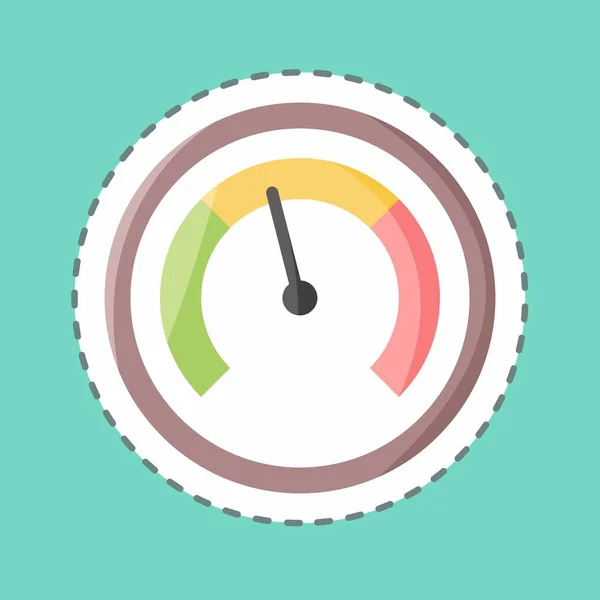 Sticker Line Cut Speedometer Suitable Education Symbol Simple Design Editable — Image vectorielle