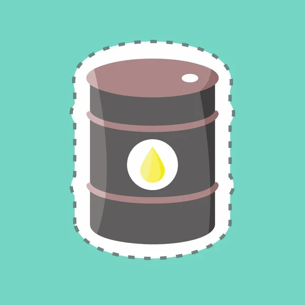Sticker Line Cut Oil Barrel Suitable Education Symbol Simple Design — Stok Vektör
