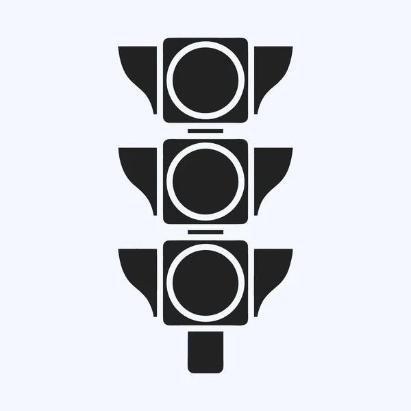 Icon Traffic Signal Suitable Education Symbol Glyph Style Simple Design — Vector de stock