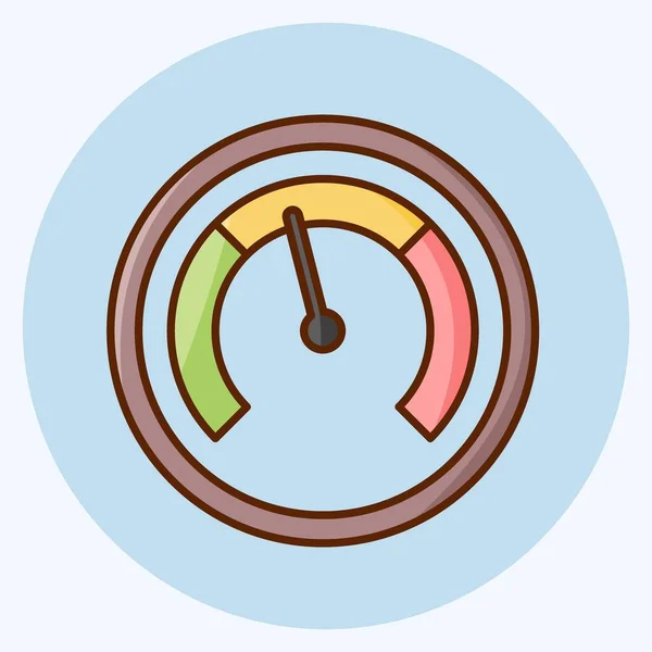 Icon Speedometer Suitable Education Symbol Flat Style Simple Design Editable — Stockvektor