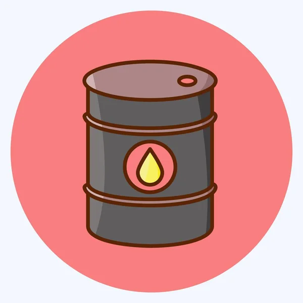 Icon Oil Barrel Suitable Education Symbol Flat Style Simple Design — Stok Vektör