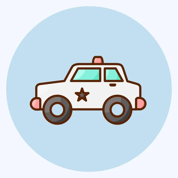 Icon Police Car Suitable Education Symbol Flat Style Simple Design — Vector de stock