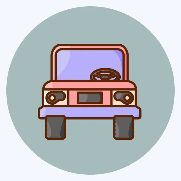 Icon Jeep Suitable Education Symbol Flat Style Simple Design Editable — Stockový vektor