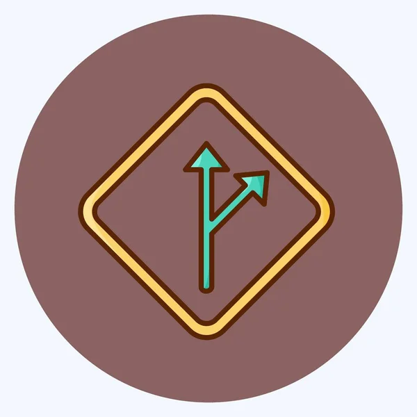 Icon Deviation Sign Suitable Education Symbol Flat Style Simple Design — 스톡 벡터