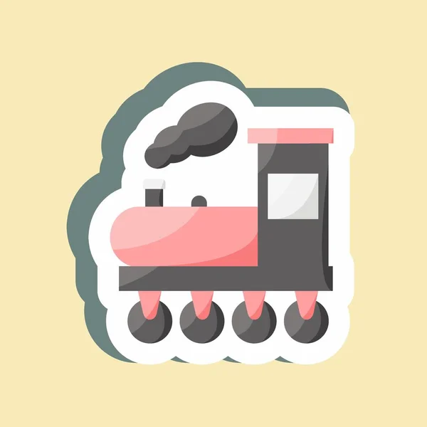 Sticker Steam Train Suitable Education Symbol Simple Design Editable Design — Stockvektor