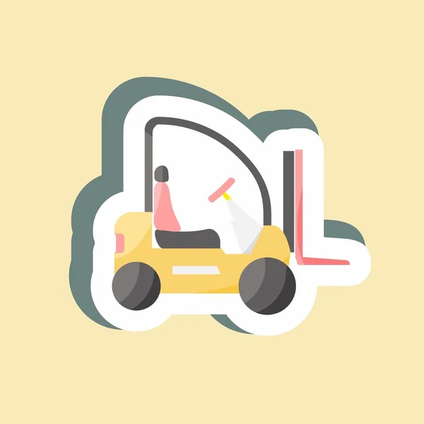 Sticker Lifter Truck Suitable Education Symbol Simple Design Editable Design — Stock vektor