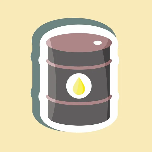 Sticker Oil Barrel Suitable Education Symbol Simple Design Editable Design — Stok Vektör