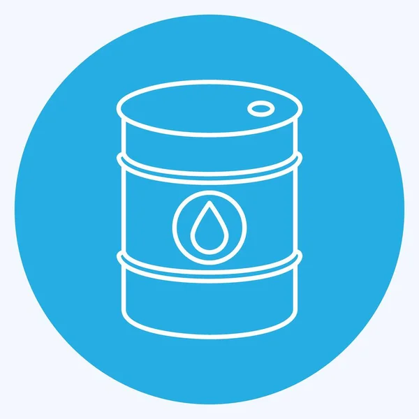 Icon Oil Barrel Suitable Education Symbol Blue Eyes Style Simple — Archivo Imágenes Vectoriales