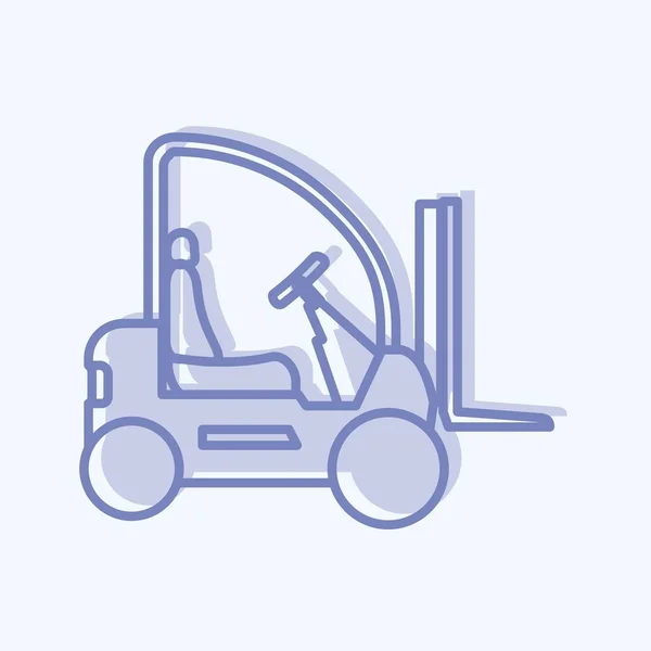 Icon Lifter Truck Suitable Education Symbol Two Tone Style Simple — Stock Vector