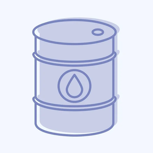 Icon Oil Barrel Suitable Education Symbol Two Tone Style Simple — Archivo Imágenes Vectoriales