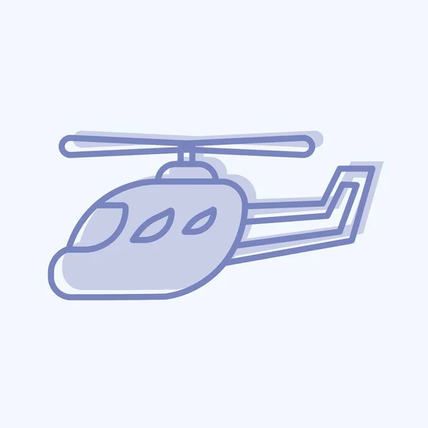 Icon Helicopter Suitable Education Symbol Two Tone Style Simple Design — Image vectorielle