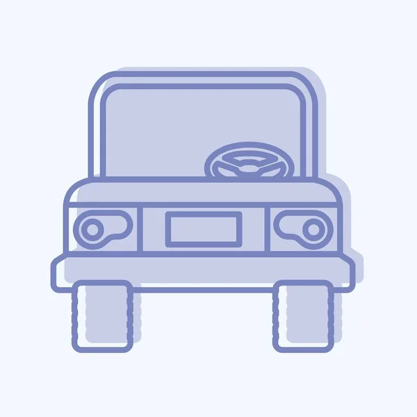 Icon Jeep Suitable Education Symbol Two Tone Style Simple Design — Stockový vektor