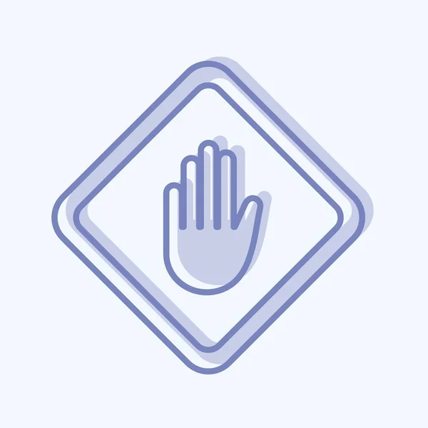 Icon Hand Sign Suitable Education Symbol Two Tone Style Simple — Archivo Imágenes Vectoriales