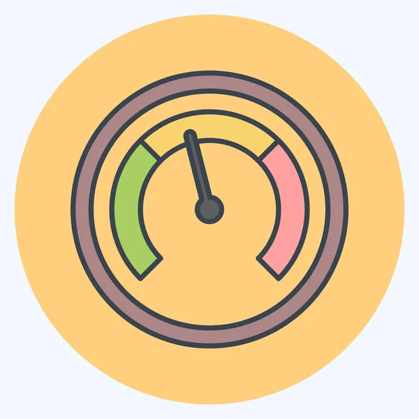 Icon Speedometer Suitable Education Symbol Color Mate Style Simple Design — Stockvektor