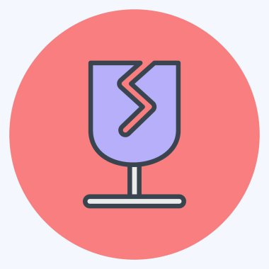 Simge Kırılganlığı. Eğitim sembolü için uygun. renk arkadaşı stili. Basit dizayn edilebilir. tasarım şablonu. Basit resimleme