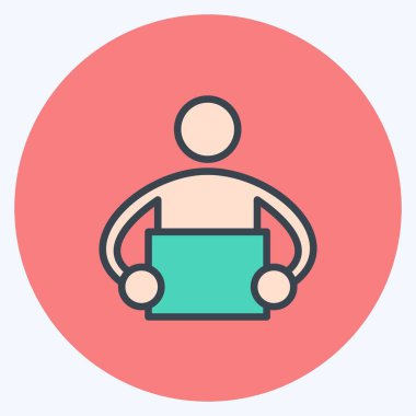 Simge Kuryesi. Eğitim sembolü için uygun. renk arkadaşı stili. Basit dizayn edilebilir. tasarım şablonu. Basit resimleme