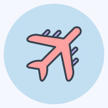 Simge Hava Taşımacılığı. Eğitim sembolü için uygun. renk arkadaşı stili. Basit dizayn edilebilir. tasarım şablonu. Basit resimleme