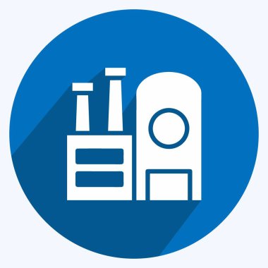 Simge Endüstrisi. Eğitim sembolü için uygun. Uzun gölge tarzı. Basit dizayn edilebilir. tasarım şablonu. Basit resimleme