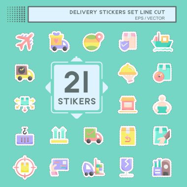 Çıkartma çizgisi kesilmiş. Teslimat ayarlandı. Eğitim sembolü için uygun. Basit dizayn edilebilir. tasarım şablonu. Basit resimleme