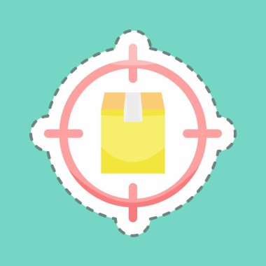 Çıkartma hattı Paket İzleme 'yi kesti. Eğitim sembolü için uygun. Basit dizayn edilebilir. tasarım şablonu. Basit resimleme