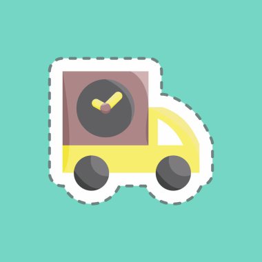 Etiket hattı hızlı nakliyeyi kesti. Eğitim sembolü için uygun. Basit dizayn edilebilir. tasarım şablonu. Basit resimleme