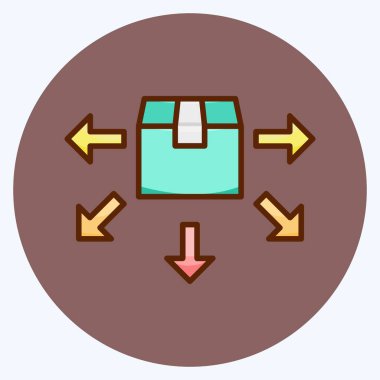 Simge Dağıtımı. Eğitim sembolü için uygun. Düz stil. Basit dizayn edilebilir. tasarım şablonu. Basit resimleme