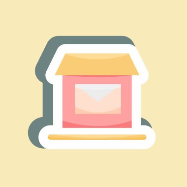 Etiket Postası. Eğitim sembolü için uygun. Basit dizayn edilebilir. tasarım şablonu. Basit resimleme