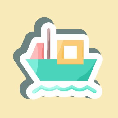 Etiket Kargo Mavnası. Eğitim sembolü için uygun. Basit dizayn edilebilir. tasarım şablonu. Basit resimleme