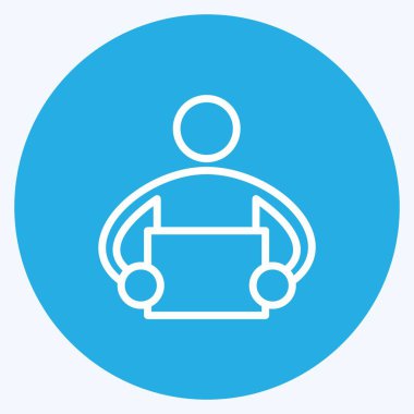 Simge Kuryesi. Eğitim sembolü için uygun. Mavi gözlü. Basit dizayn edilebilir. tasarım şablonu. Basit resimleme