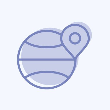 Simge Küresel Lojistik. Eğitim sembolü için uygun. İki ton stili. Basit dizayn edilebilir. tasarım şablonu. Basit resimleme