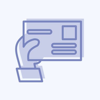 Simge Zarfı Ver. Eğitim sembolü için uygun. İki ton stili. Basit dizayn edilebilir. tasarım şablonu. Basit resimleme