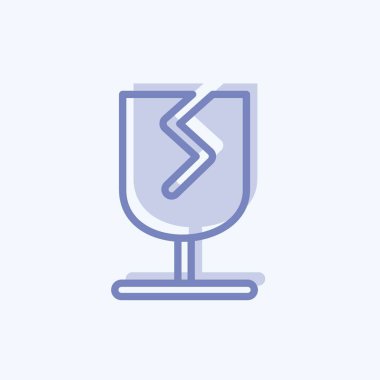 Simge Kırılganlığı. Eğitim sembolü için uygun. İki ton stili. Basit dizayn edilebilir. tasarım şablonu. Basit resimleme