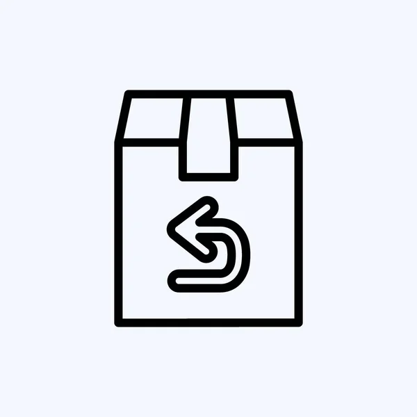 Icono Retorno Adecuado Para Símbolo Educación Estilo Línea Diseño Simple — Vector de stock