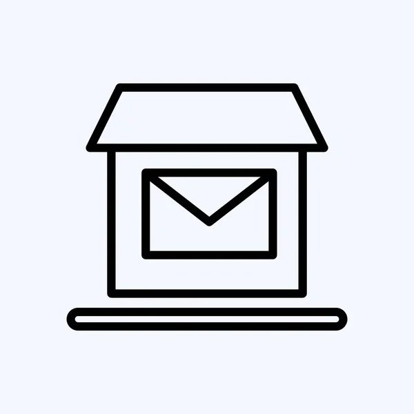 Icon Postal Suitable Education Symbol Line Style Simple Design Editable — Stock Vector