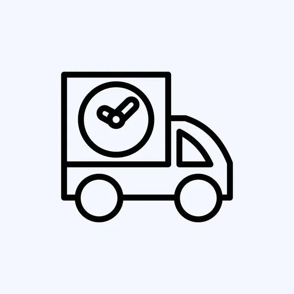 Icon Fast Shipping Suitable Education Symbol Line Style Simple Design — Vettoriale Stock
