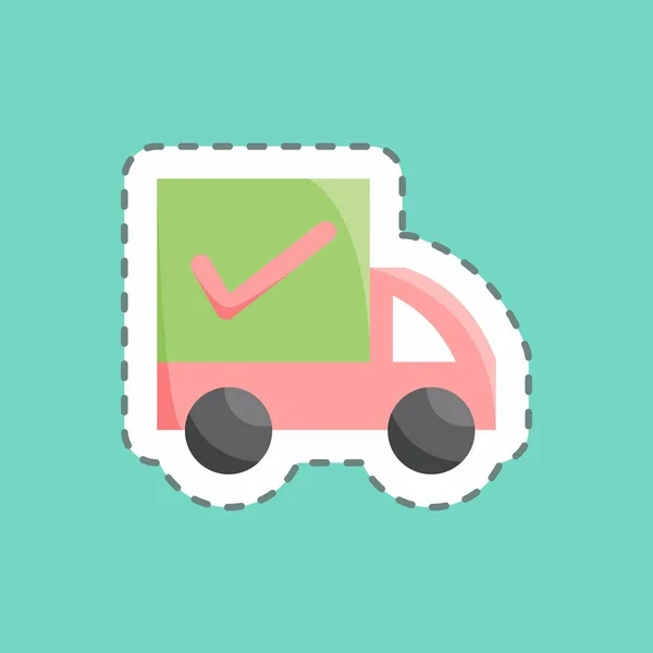 Sticker Line Cut Shipment Suitable Education Symbol Simple Design Editable — Stockový vektor