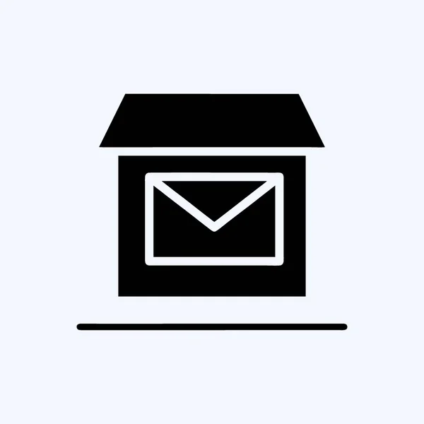 Icono Postal Adecuado Para Símbolo Educación Estilo Glifo Diseño Simple — Vector de stock