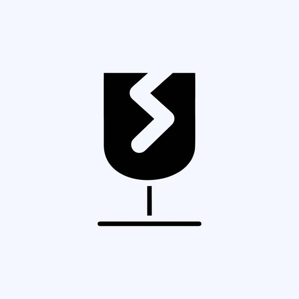 Icon Fragile Suitable Education Symbol Glyph Style Simple Design Editable — Stock Vector