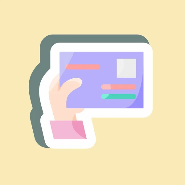 Sticker Give Envelope Suitable Education Symbol Simple Design Editable Design — Vetor de Stock