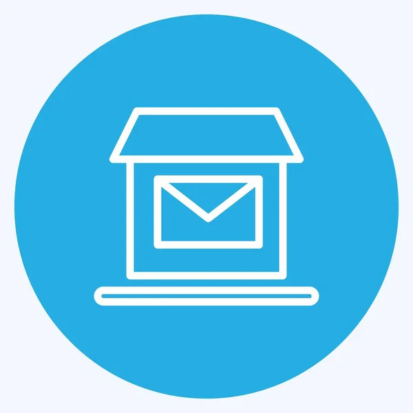 Icon Postal Suitable Education Symbol Blue Eyes Style Simple Design — Archivo Imágenes Vectoriales