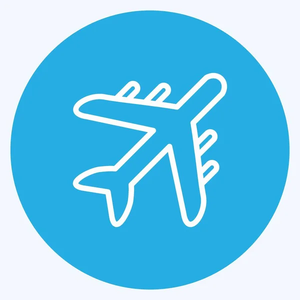 Icon Air Freight Suitable Education Symbol Blue Eyes Style Simple — Archivo Imágenes Vectoriales