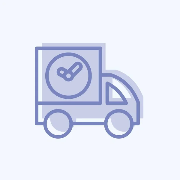 Icon Fast Shipping Geeignet Für Bildungssymbole Zwei Ton Stil Einfaches — Stockvektor