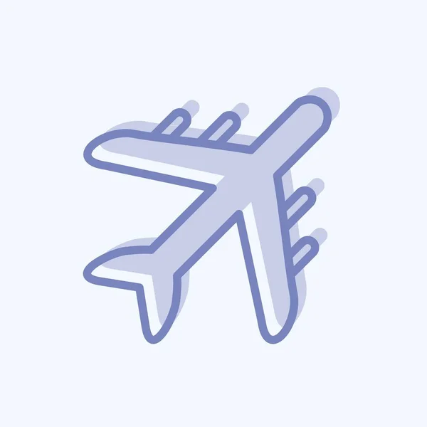 Icon Air Freight Suitable Education Symbol Two Tone Style Simple — стоковый вектор