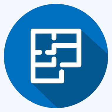 Simge Planları. Eğitim sembolü için uygun. Uzun gölge tarzı. Basit dizayn edilebilir. tasarım şablonu. Basit resimleme