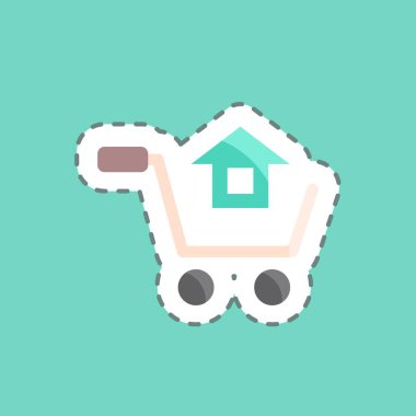 Çıkartma hattı Satın Alma 'yı kesti. Eğitim sembolü için uygun. Basit dizayn edilebilir. tasarım şablonu. Basit resimleme